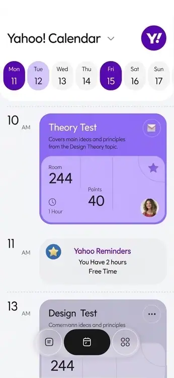 Yahoo Calendar